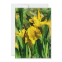 Yellow Japanese Irises invitations