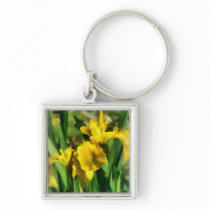 Yellow Japanese Irises keychains