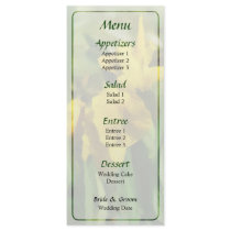 Yellow Japanese Irises Wedding Menu rack cards