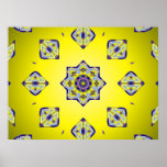 Yellow Kaleido Squares Poster