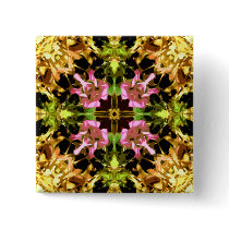 Yellow Kaleidoscope Wheel Buttons