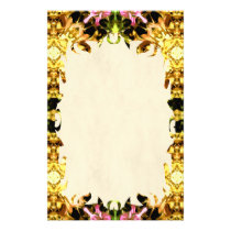 Yellow Kaleidoscope Wheel Flame Stationery