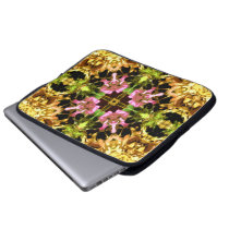 Yellow Kaleidoscope Wheel Laptop Sleeve