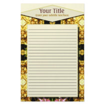 Yellow Kaleidoscope Wheel Lined Stationery