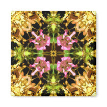 Yellow Kaleidoscope Wheel Magnets
