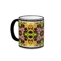 Yellow Kaleidoscope Wheel Mugs