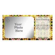 Yellow Kaleidoscope Wheel PhotoCard Template Photo Cards