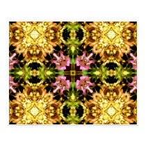 Yellow Kaleidoscope Wheel Poster