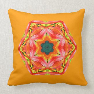 yellow kaleidoscopic abstract pillow