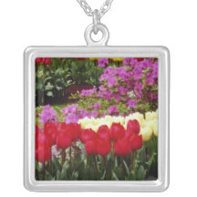 yellow Keukenhof gardens, Amsterdam, Netherlands f Custom Necklace