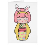 Yellow Kokeshi Easter Card