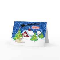 Yellow Lab Believe In Santa Christmas Greeting Card
