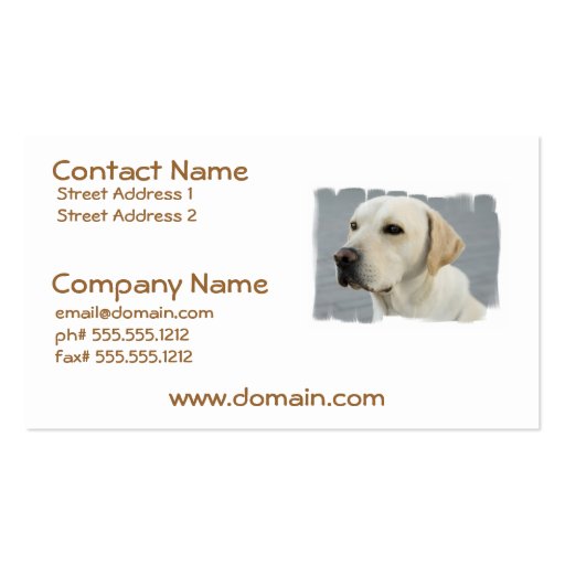 Yellow Lab Business Cards (front side)
