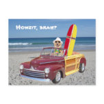 Yellow Lab Driving Woodie postcards