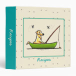 Yellow Lab Fishing Dragonflies Recipes Custom Vinyl Binder