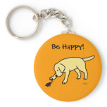 Yellow Lab Friendly Cartoon Labrador Keychain