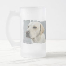 Yellow Lab  Frosted Beer Mug