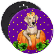 Yellow Lab Halloween Labr-O-Lantern buttons