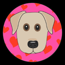 Yellow Lab Hearts stickers