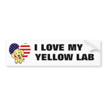 Yellow Lab Mom & American Flag bumper stickers
