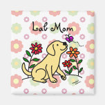 Yellow Lab Mom & Green Floral Magnet