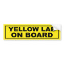 Yellow Lab on Board bumper stickers