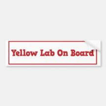 Yellow Lab On Board Bumper Sticker