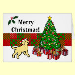 Yellow Lab Puppy and Christmas Tree cards