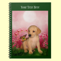 Yellow Lab Puppy Fantasy Dog Art Notebook notebooks