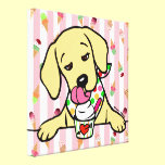 Yellow Lab Puppy Ice Cream canvas prints