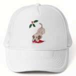 Yellow Lab Puppy &amp; Santa Hat Tartan