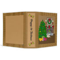 Yellow Lab Puppy's 1st Christmas Scrapbook binders by freespiritdesigns Yellow Lab Puppy's 1st Christmas Scrapbook binders
