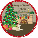 Yellow Lab Puppy's First Christmas Ornament 2009 photo sculptures