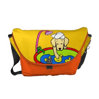 Yellow Lab & Rubber Ducks Cartoon Commuter Bag