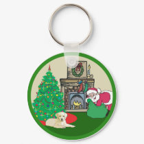 yellow lab santas keychains