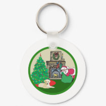 yellow lab santas keychains