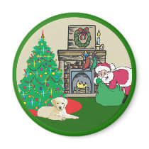 yellow lab santas magnets