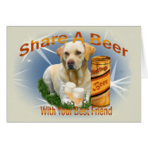 Yellow Lab Shares A Beer gifts Card