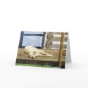 Yellow Lab with Cabin Blank Greeting Card