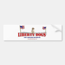 Yellow Lab with Flags Bumper Sticker
