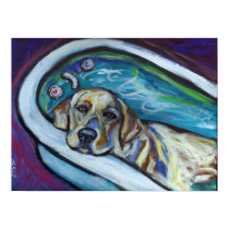 Yellow Labrador bath posters
