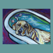 Yellow Labrador bath posters