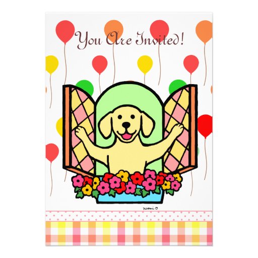 Yellow Labrador Birthday Invite (window)