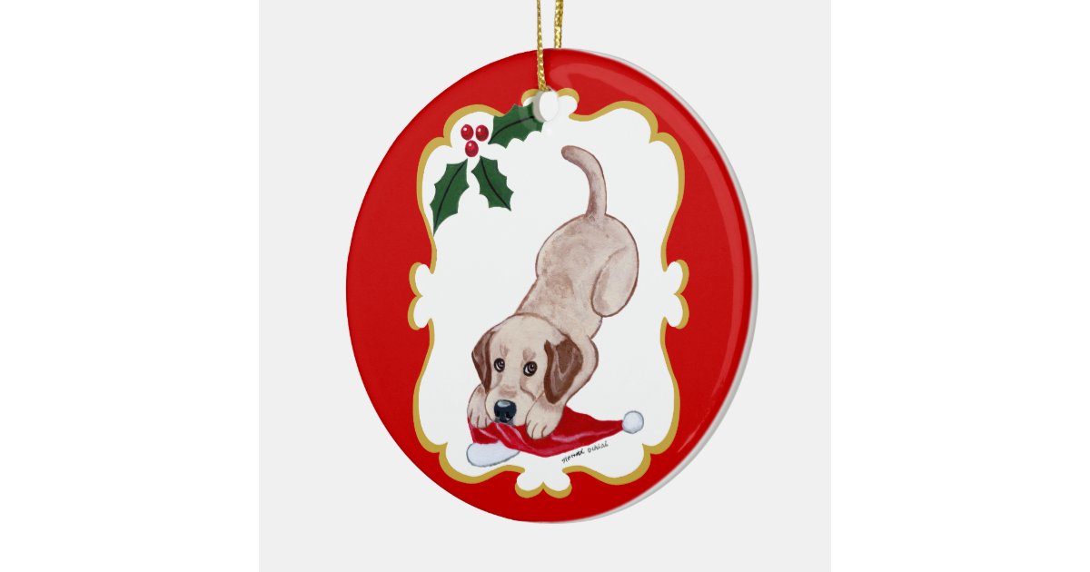 yellow labrador christmas ceramic ornament zazzle yellow labrador christmas ceramic ornament zazzle