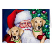 Yellow Labrador Christmas Santa's Labs cards