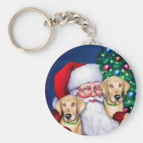 Yellow Labrador Christmas Santa's Labs keychains