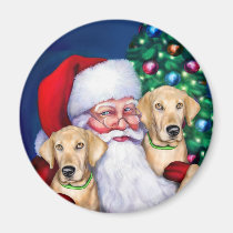 Yellow Labrador Christmas Santa's Labs magnets