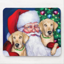 Yellow Labrador Christmas Santa's Labs mousepads