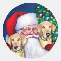 Yellow Labrador Christmas Santa's Labs stickers