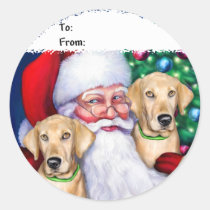Yellow Labrador Christmas Santa's Labs stickers